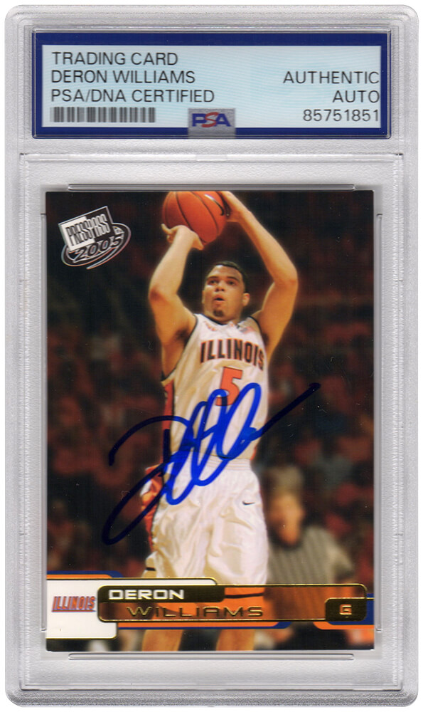 WILCAR222 Deron Williams Signed Illinois Fighting Illini 2005 Press Pass Gold Rookie Basketball Card - No.G36 - PSA Encapsulated