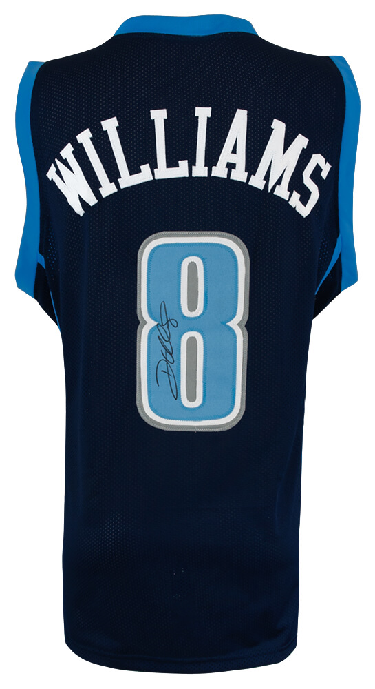 WILJRY244 Deron Williams Signed Navy Custom Basketball Jersey