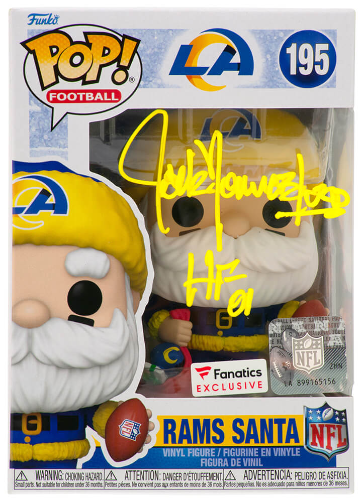 YOUFUN311 Jack Youngblood Signed Los Angeles Rams Santa Funko Pop Doll - No.195 with HF-01