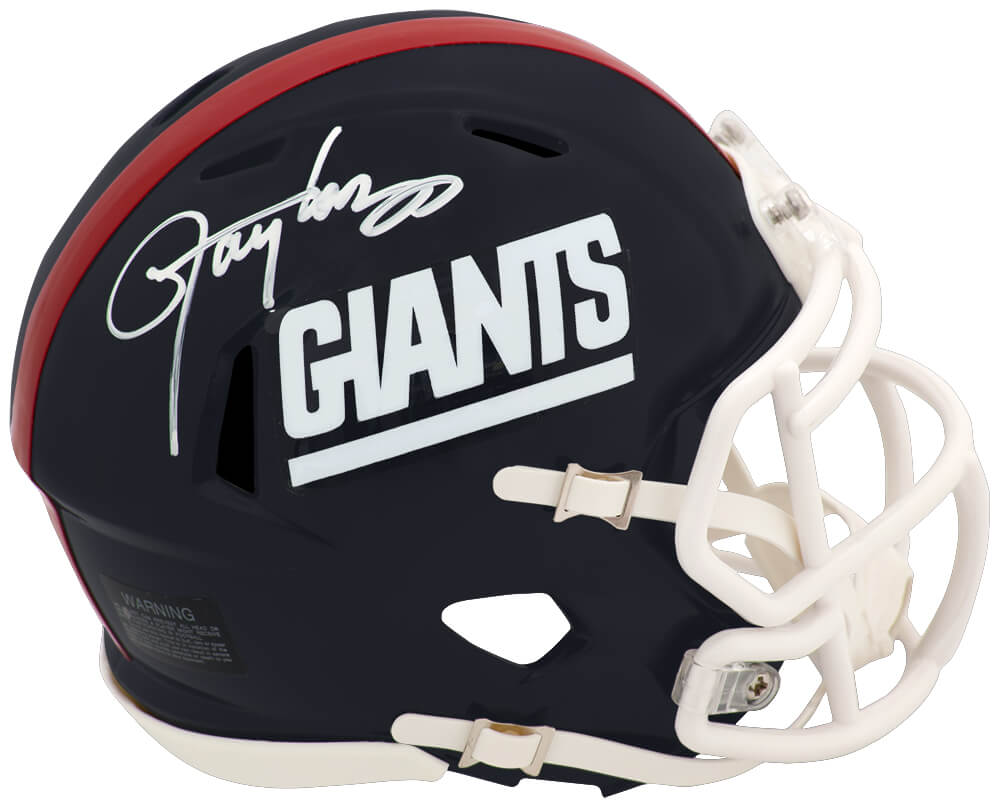 TAYMIN332 Lawrence Taylor Signed   York Giants Throwback Riddell Speed Mini Helmet