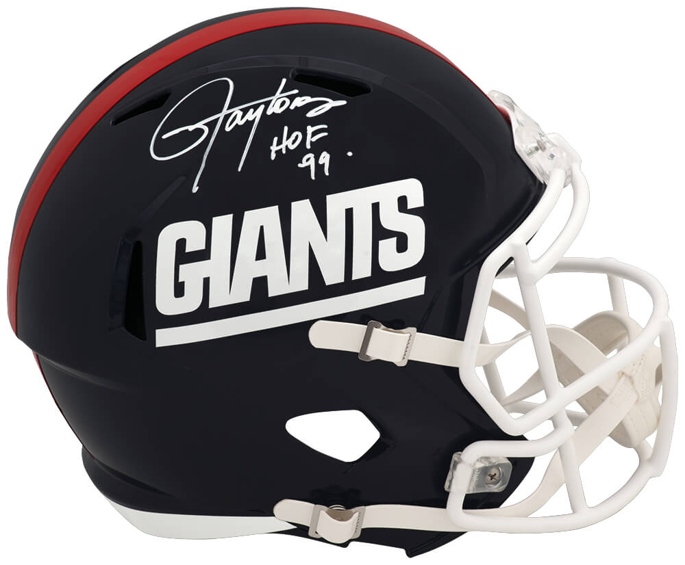 TAYREP364 Lawrence Taylor Signed   York Giants Throwback Riddell Full Size Speed Replica Helmet with HOF-99