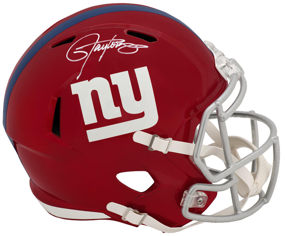 TAYREP365 Lawrence Taylor Signed   York Giants Flash Riddell Full Size Speed Replica Helmet