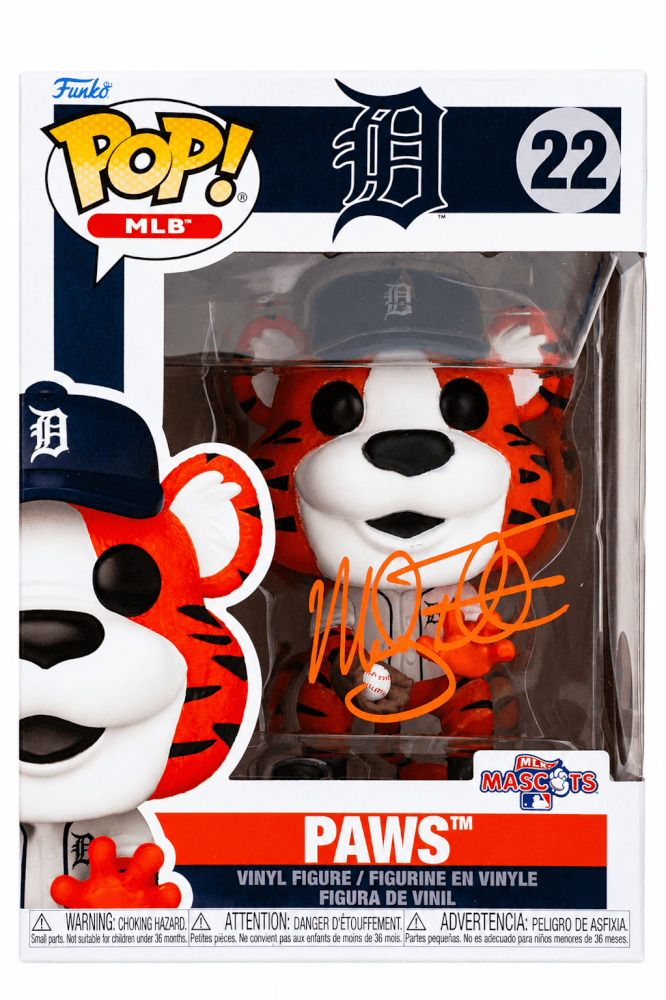 TETFUN100 Mickey Tettleton Signed Detroit Tigers Paws MLB Mascot Funko Pop Doll - No.22