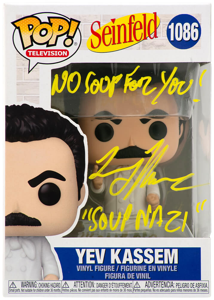 THOFUN510 Larry Thomas Signed Seinfeld Yev Kassem No.1086 Funko Pop Doll with the Soup Nazi, No Soup for You