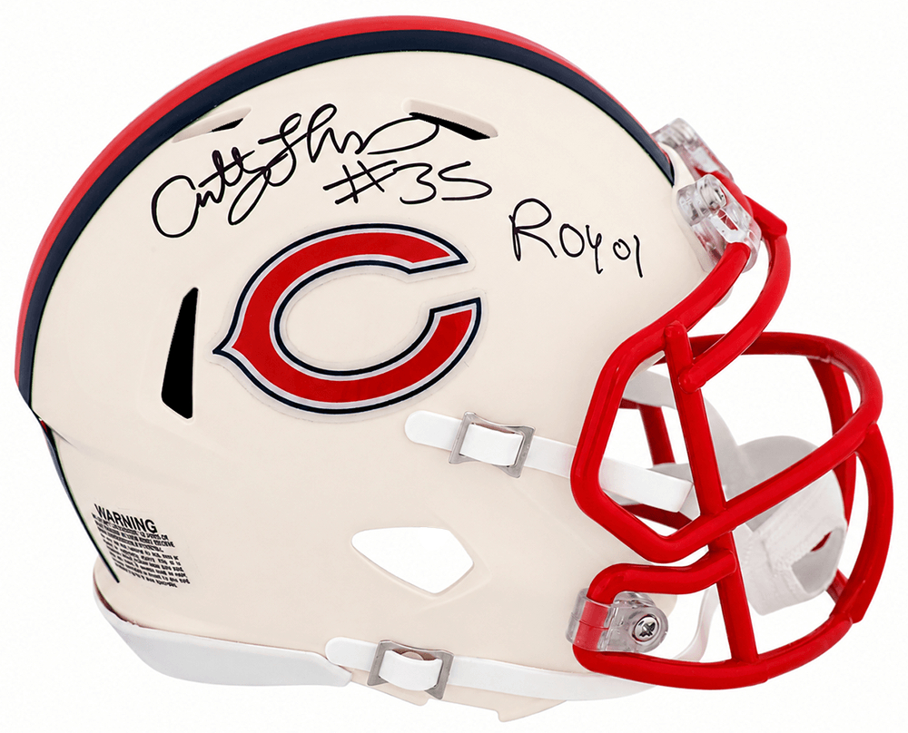 THOMIN365 Anthony Thomas Signed Chicago Bears Retro Riddell Speed Mini Helmet with ROY-01