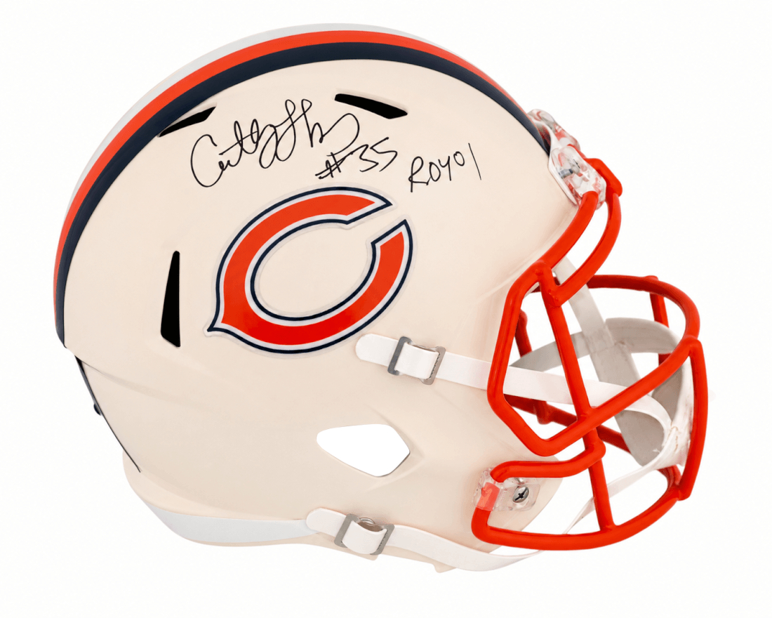 THOREP375 Anthony Thomas Signed Chicago Bears Retro Riddell Full Size Speed Replica Helmet with ROY-01