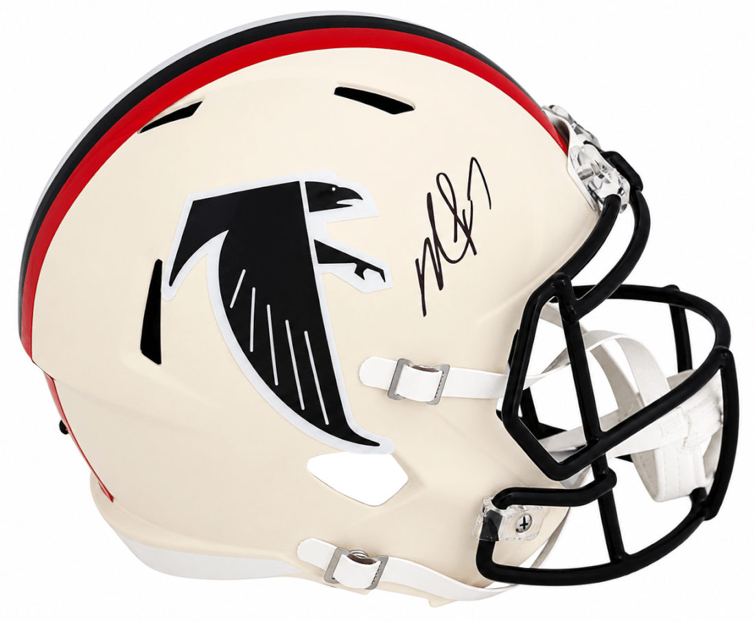VICREP320 Michael Vick Signed Atlanta Falcons Retro Riddell Full Size Speed Replica Helmet