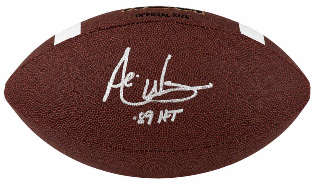 WARFTB330 Andre Ware Signed Wilson NCAA Full Size Football with 89-HT