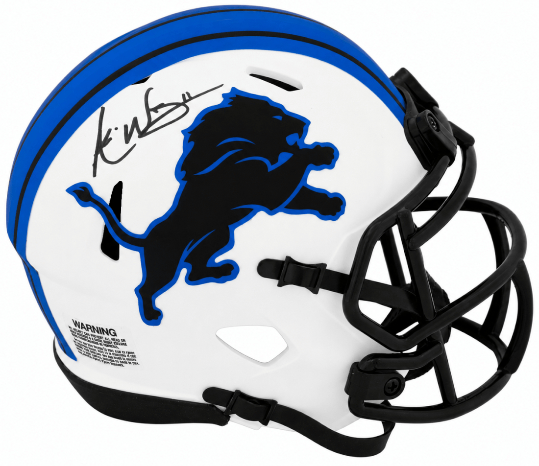 WARMIN341 Andre Ware Signed Detroit Lions Lunar Riddell Speed Mini Helmet