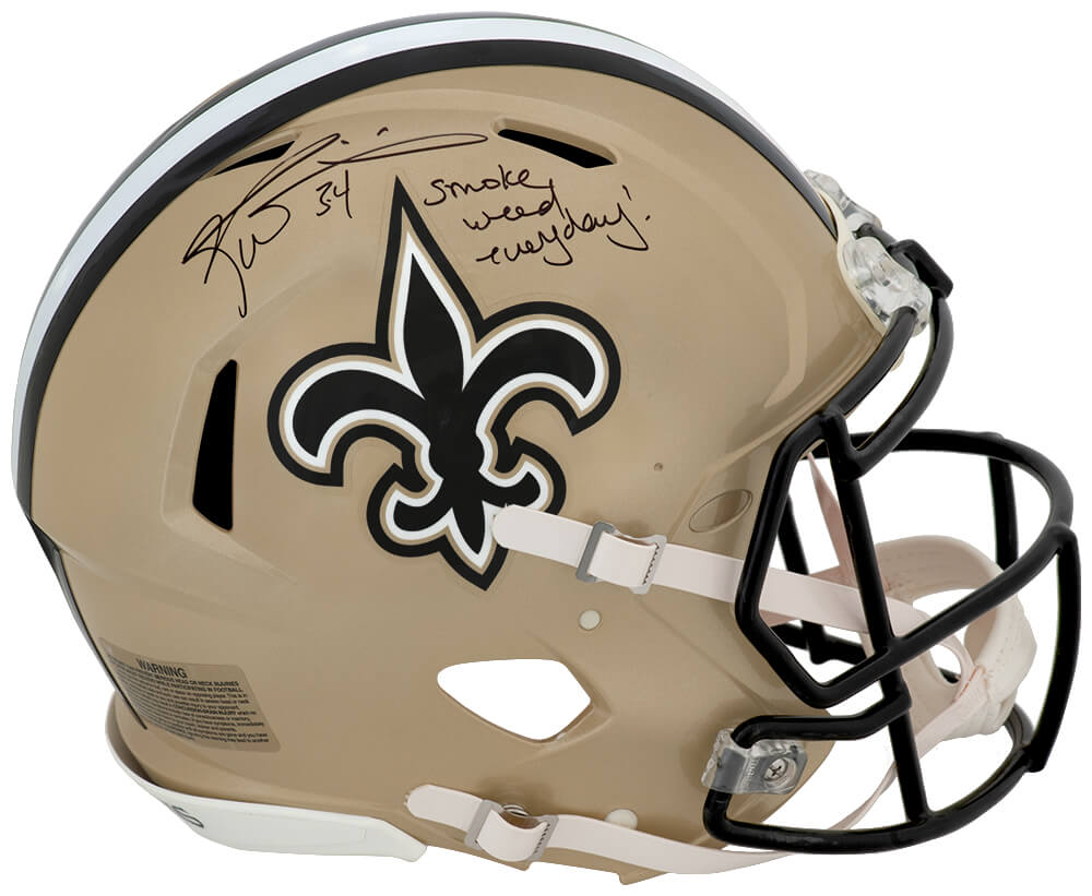 WILPRO300 Ricky Williams Signed   Orleans Saints Riddell Full Size Speed ProLine Authentic Helmet with Smoke Weed Everyday