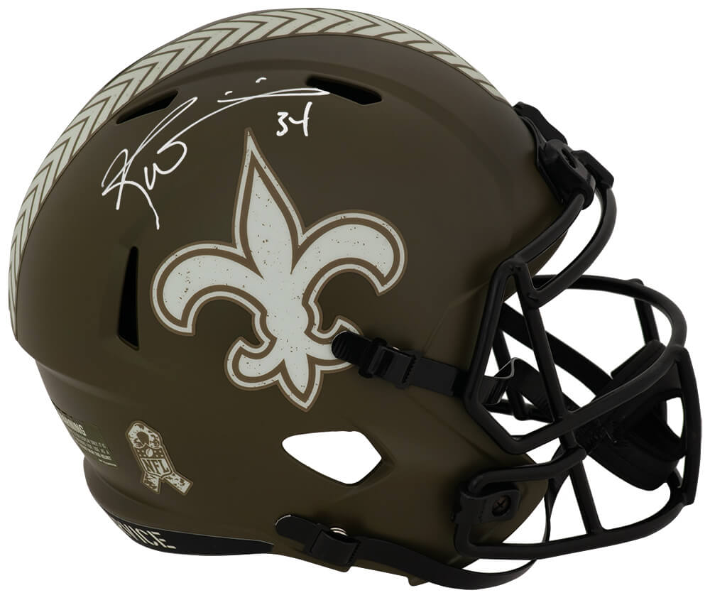 WILREP367 Ricky Williams Signed   Orleans Saints Salute Riddell Full Size Speed Replica Helmet