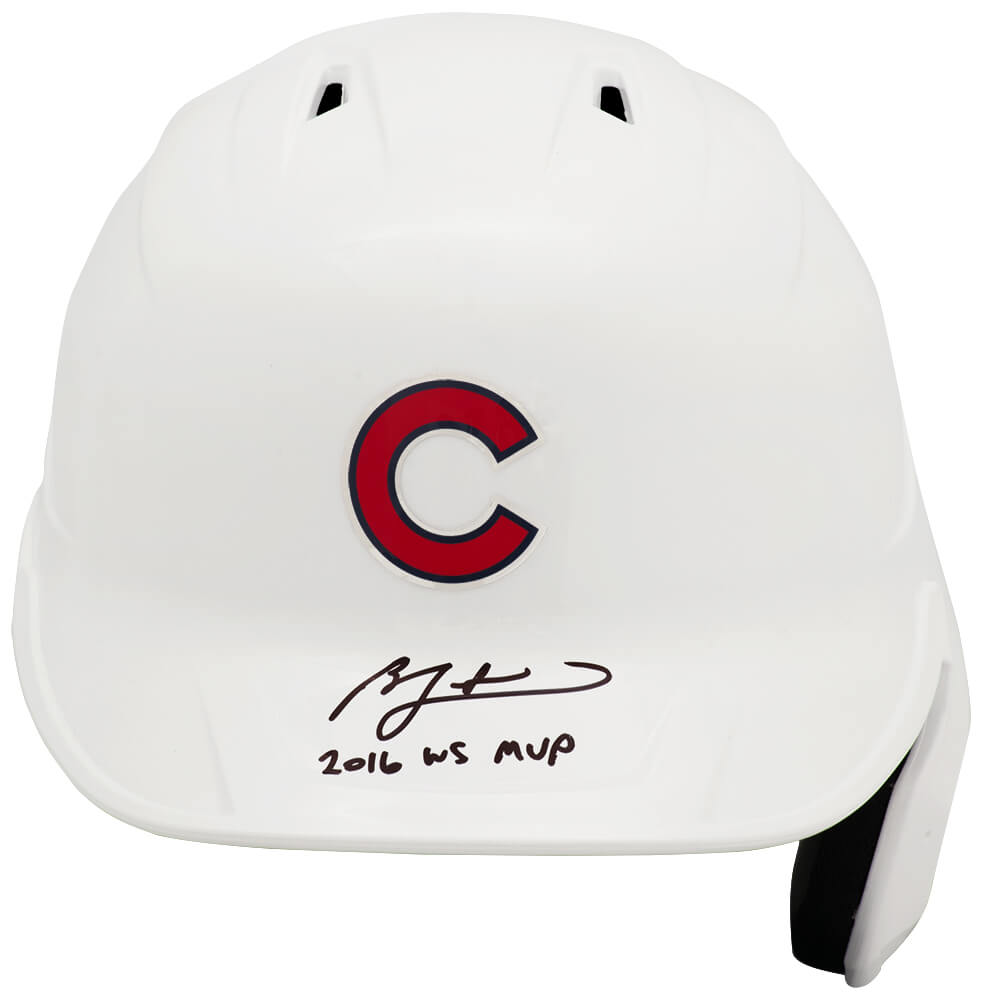 ZOBBTH102 Ben Zobrist Signed Chicago Cubs White Rawlings Full Size Batting Helmet with 2016 WS MVP