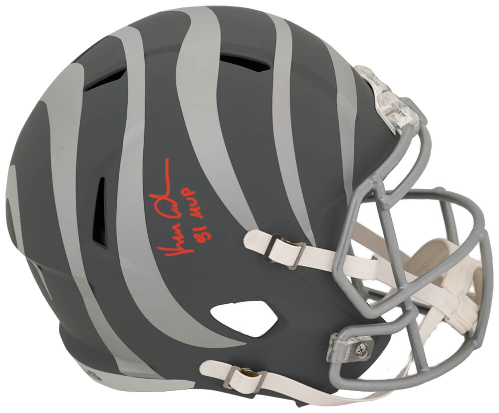ANDREP332 Ken Anderson Signed Cincinnati Bengals Slate Riddell Full Size Speed Replica Helmet with 81 MVP