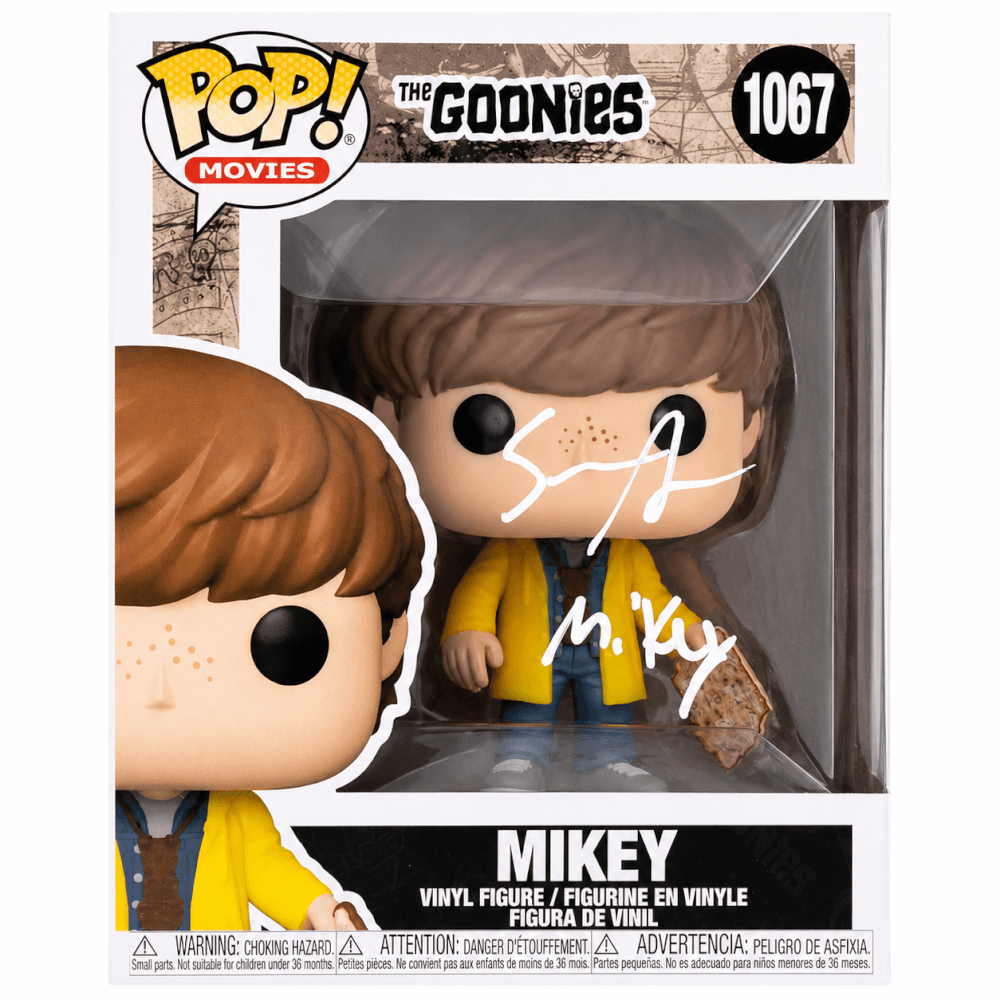 ASTFUN500 Sean Astin Signed The Goonies Mikey No.1067 Funko Pop Doll with Mikey - JSA