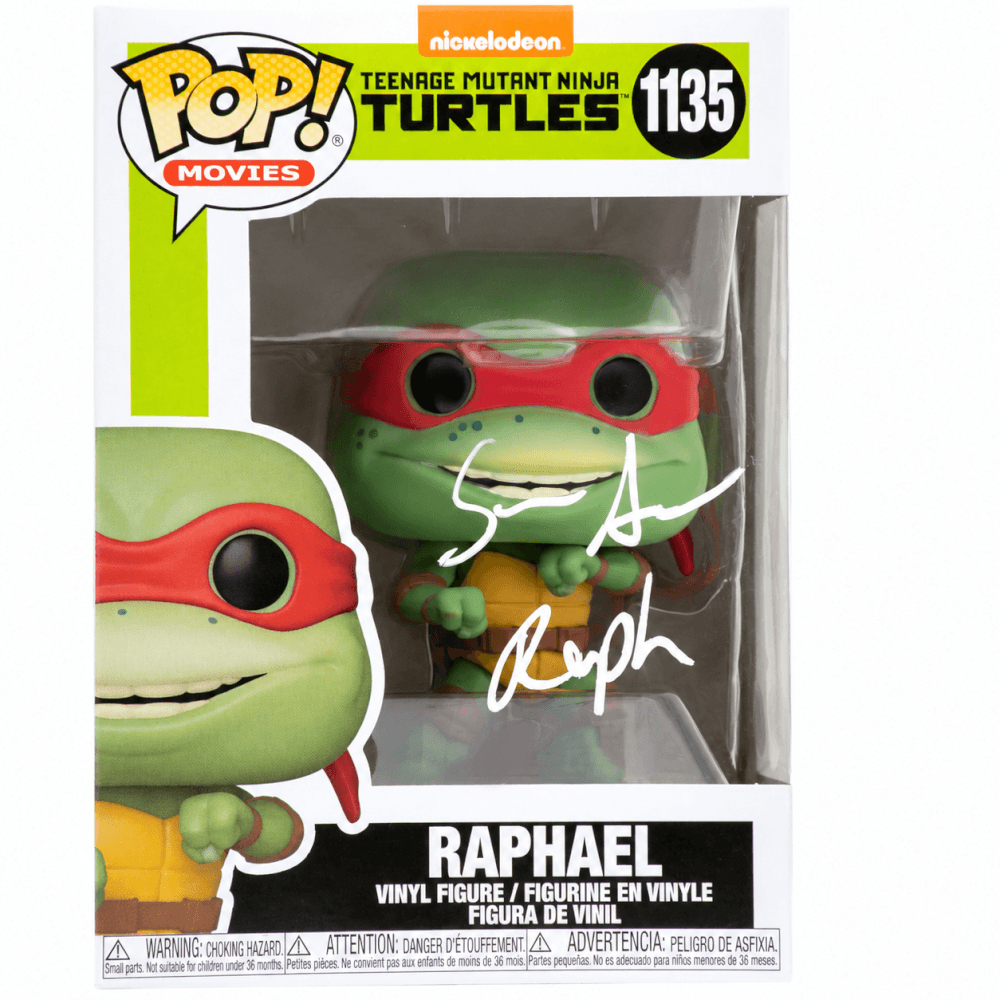 ASTFUN501 Sean Astin Signed Teenage Mutant Ninja Turtles Nickelodeon Raphael No.1135 Funko Pop Doll with Raph - JSA