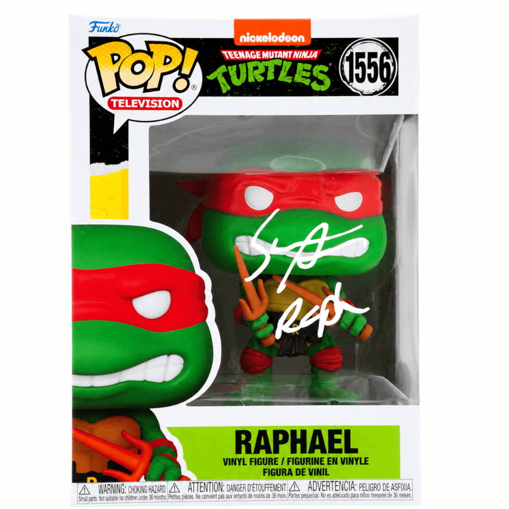 ASTFUN502 Sean Astin Signed Teenage Mutant Ninja Turtles Nickelodeon Raphael No.1556 Funko Pop Doll with Raph - JSA