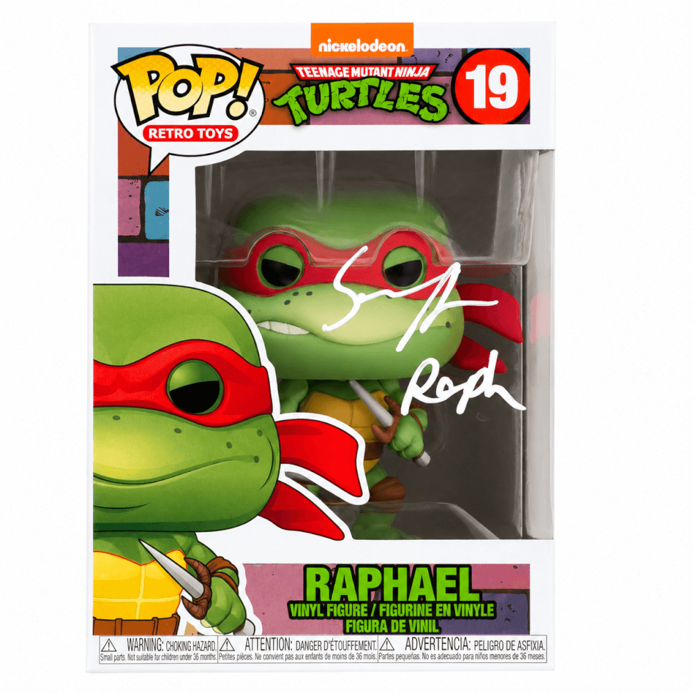 ASTFUN503 Sean Astin Signed Teenage Mutant Ninja Turtles Raphael No.19 Funko Pop Doll with Raph - JSA