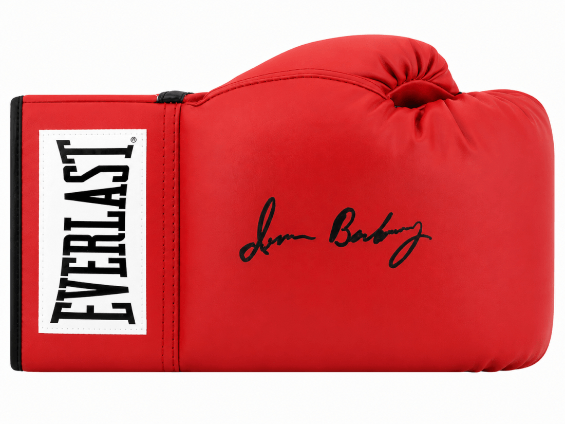 BARGLV506 Iran Barkley Signed Everlast Red Boxing Glove