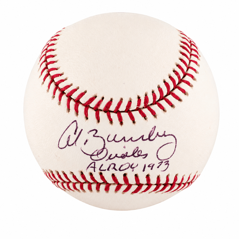 BUMBSB102 Al Bumbry Signed Rawlings Selig MLB Baseball with AL ROY 1973