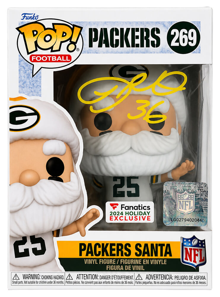BUTFUN300 LeRoy Butler Signed Green Bay Packers Santa Funko Pop Doll - No.269