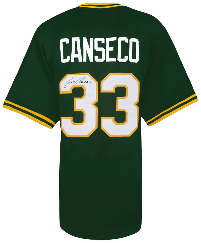 CANJRY107 Jose Canseco Signed Green Throwback Custom Baseball Jersey