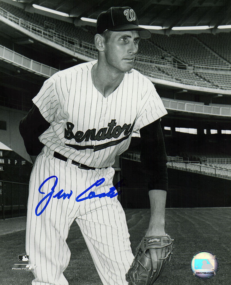 COA08P100TW 8 x 10 in. Jim Coates Signed Washington Senators Black & White Pitching Pose Photo
