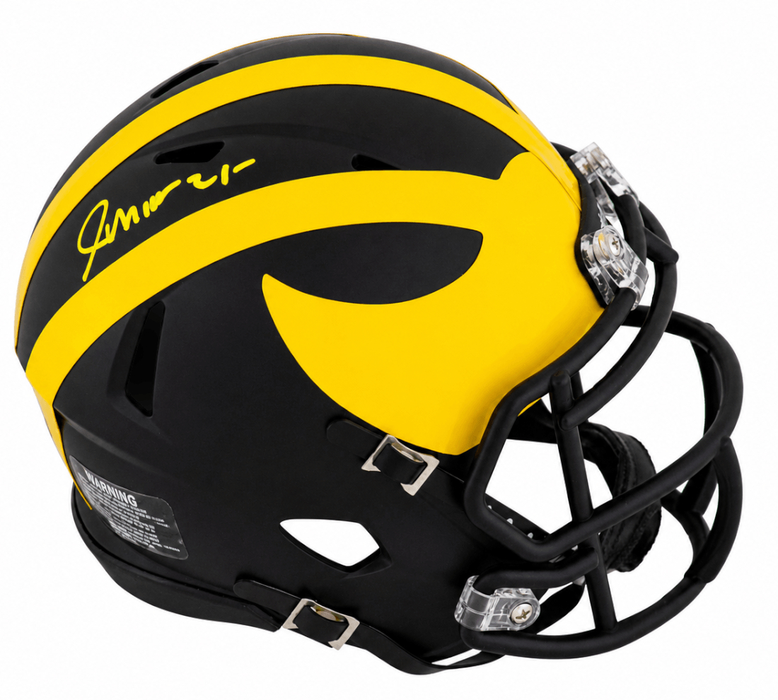 COLMIN320 Junior Colson Signed Michigan Wolverines Riddell Speed Mini Helmet