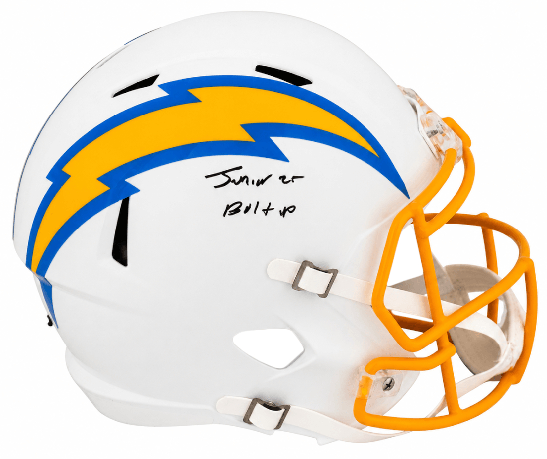 COLREP300 Junior Colson Signed Los Angeles Chargers Riddell Full Size Speed Replica Helmet with Bolt Up