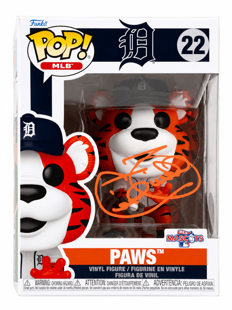 FIEFUN100 Cecil Fielder Signed Detroit Tigers Paws MLB Mascot Funko Pop Doll - No.22