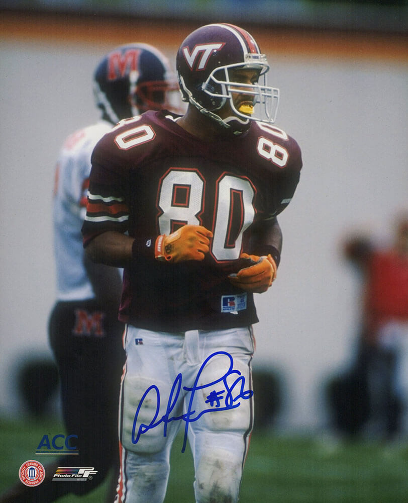 FRE08P311 8 x 10 in. Antonio Freeman Signed Virginia Tech Action Photo