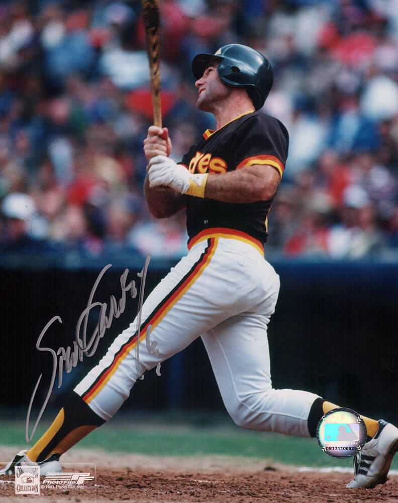 GAR08P134 8 x 10 in. Steve Garvey Signed San Diego Padres Swinging Photo - Silver