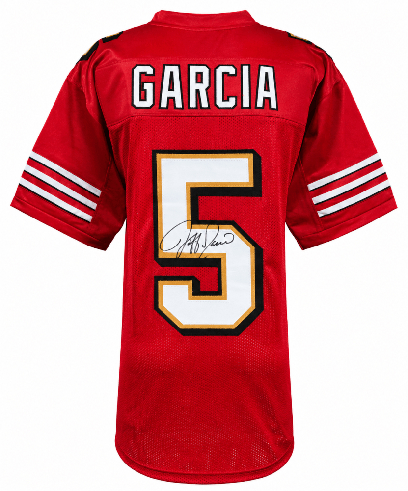 GARJRY310 Jeff Garcia Signed Red Custom Football Jersey