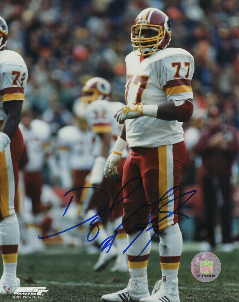 GRA08P320 8 x 10 in. Darryl Grant Signed Washington Football Team White Jersey Photo