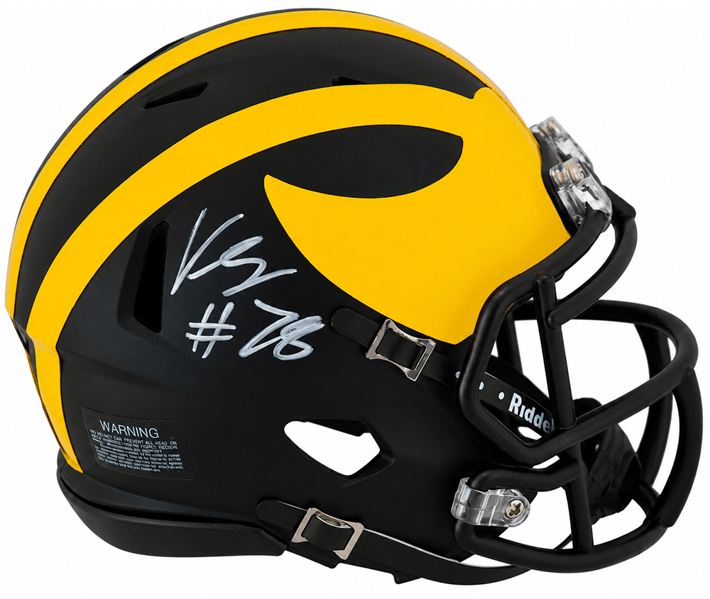 GRAMIN340 Kenneth Grant Signed Michigan Wolverines Riddell Speed Mini Helmet
