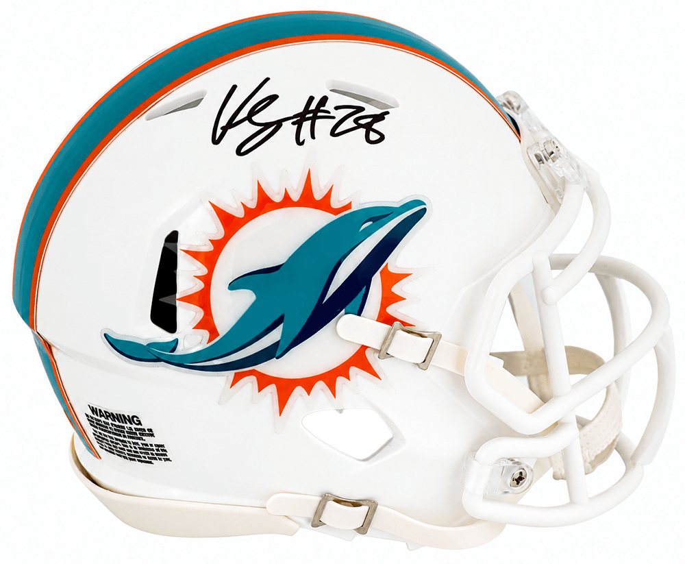 GRAMIN341 Kenneth Grant Signed Miami Dolphins Riddell Speed Mini Helmet