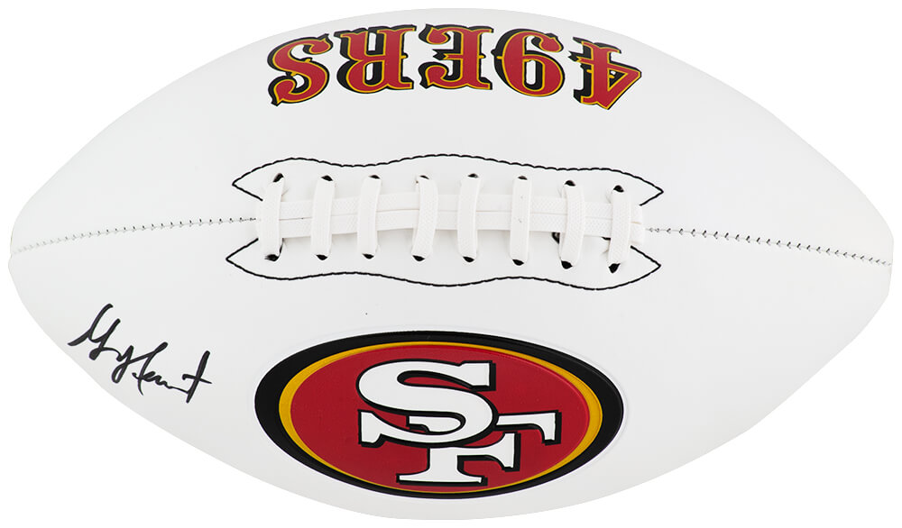HEAFTB301 Garrison Hearst Signed San Francisco 49ers Franklin White Logo Football