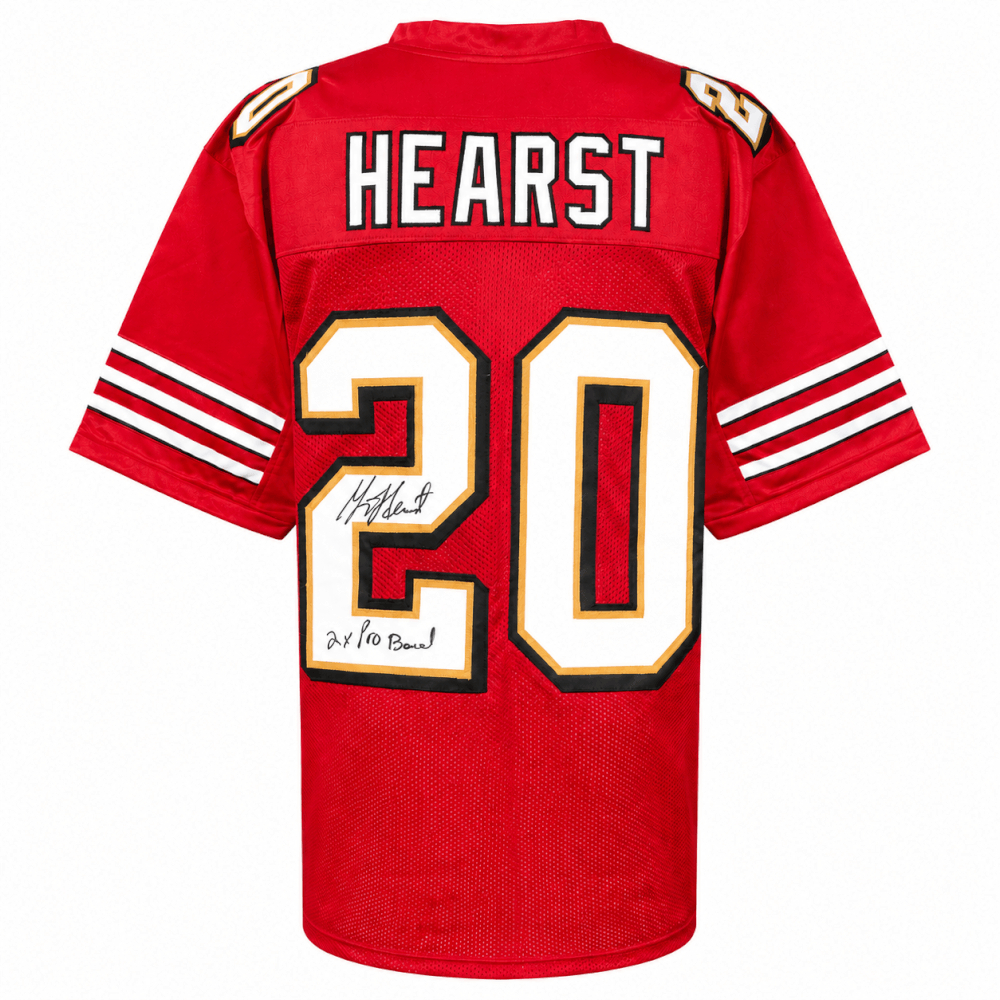 HEAJRY301 Garrison Hearst Signed Red Custom Football Jersey with 2x Pro Bowl