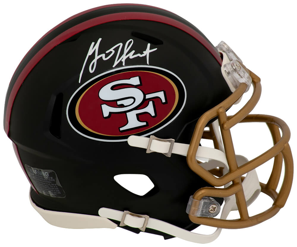 HEAMIN302 Garrison Hearst Signed San Francisco 49ers Rivalries Black Riddell Speed Mini Helmet