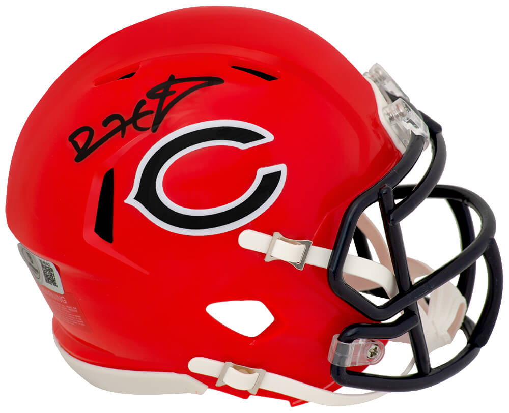 HESMIN304 Devin Hester Signed Chicago Bears 2022 Alternate Orange Riddell Speed Mini Helmet - Beckett