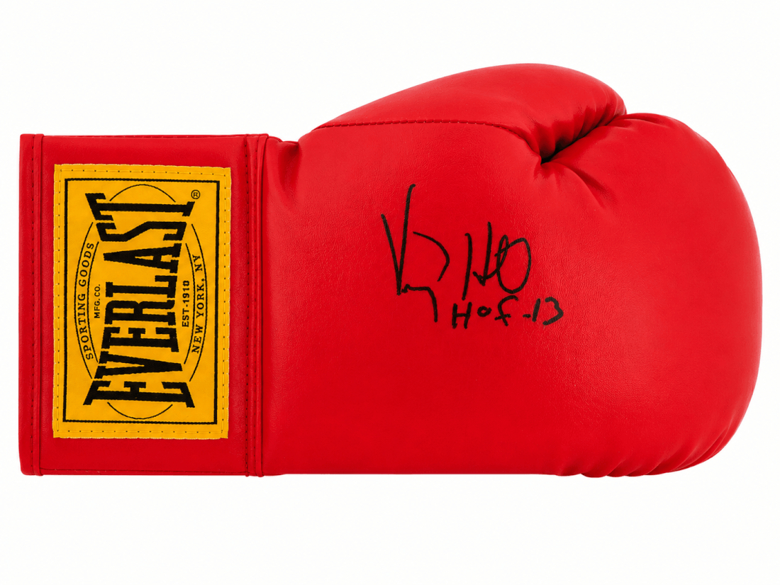 HILGLV507 Virgil Hill Signed Everlast Red Full Size Boxing Glove with HOF-13