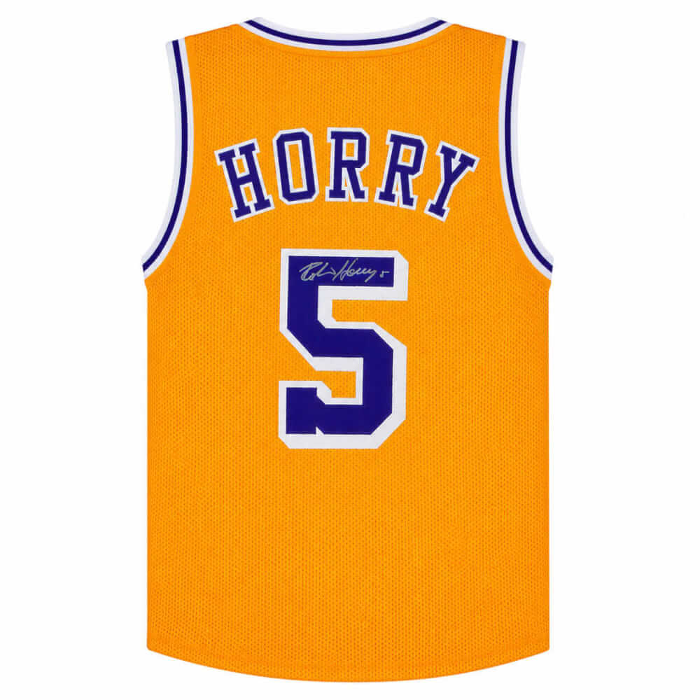 HORJRY211 Robert Horry Signed Gold Custom Basketball Jersey