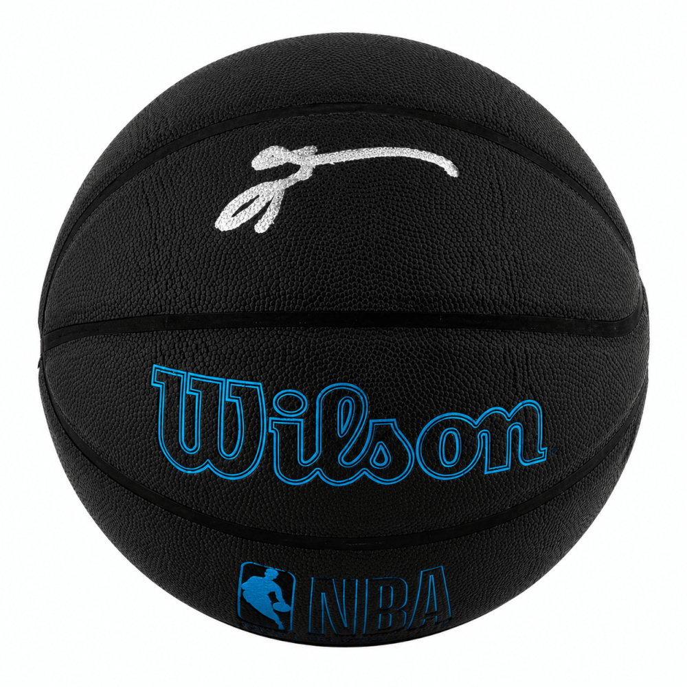 IVEBSK212 Allen Iverson Signed Wilson Forge Plus Black Full Size NBA Basketball