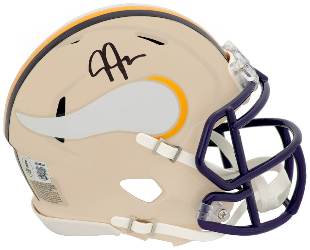 JEFMIN315 Justin Jefferson Signed Minnesota Vikings Retro Riddell Speed Mini Helmet - Beckett