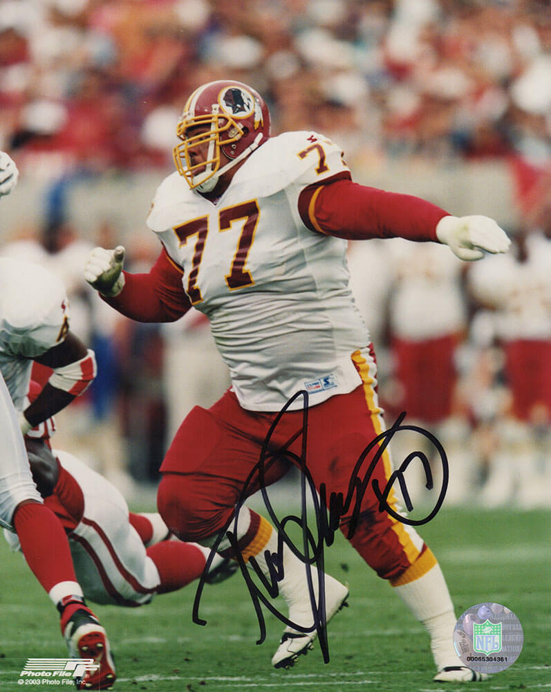 JOH08P325TW 8 x 10 in. Tre Johnson Signed Washington Football Team White Jersey Action Photo