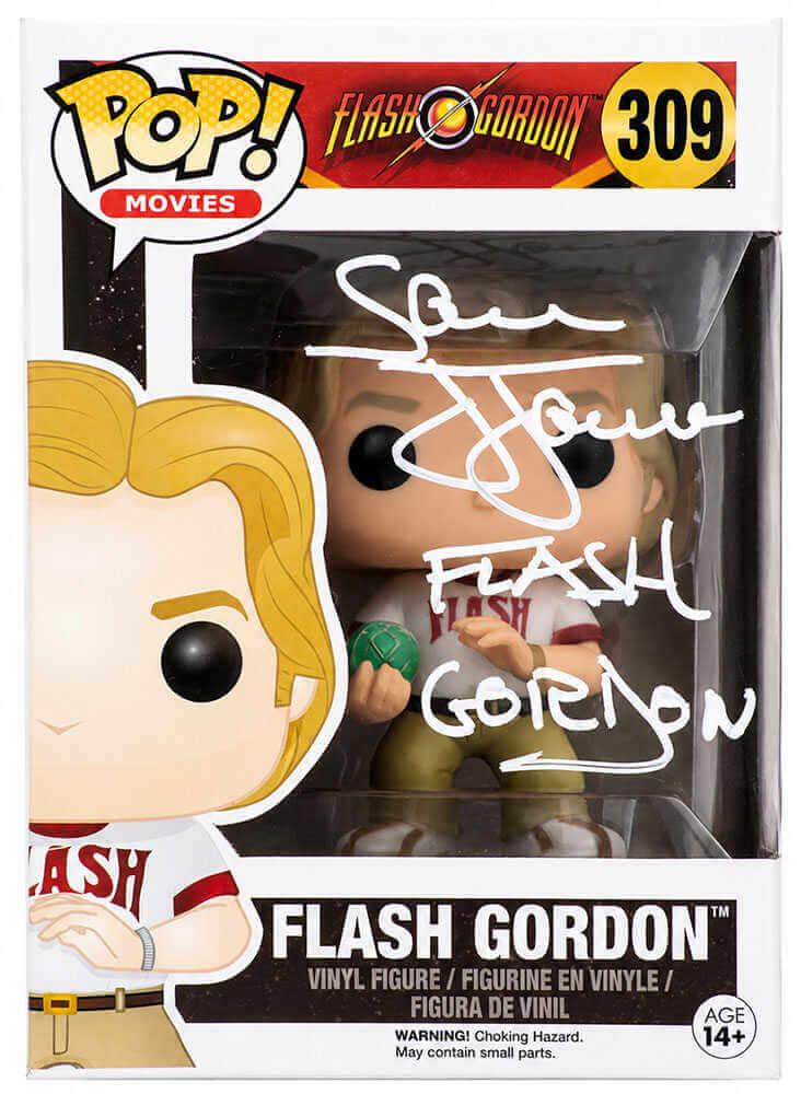 JONFUN501 Sam J. Jones Signed Flash Gordon No.309 Funko Pop Doll with Flash
