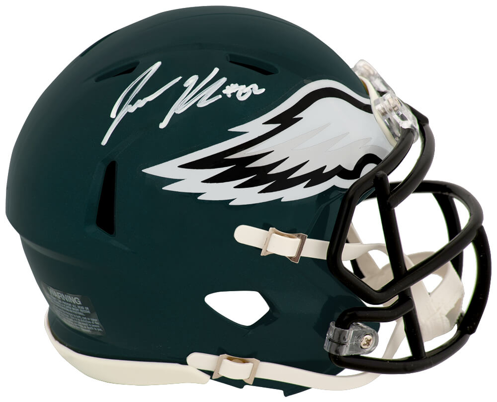 KELMIN332 Jason Kelce Signed Philadelphia Eagles Riddell Speed Mini Helmet