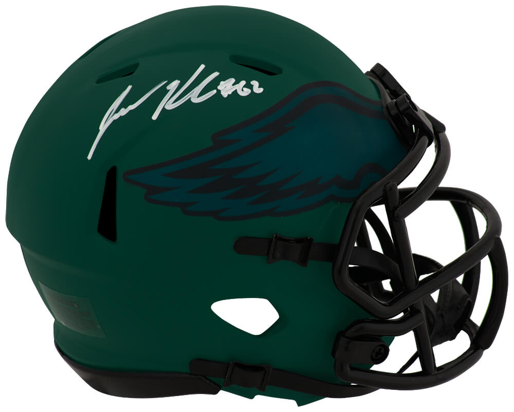 KELMIN333 Jason Kelce Signed Philadelphia Eagles Rave Riddell Speed Mini Helmet