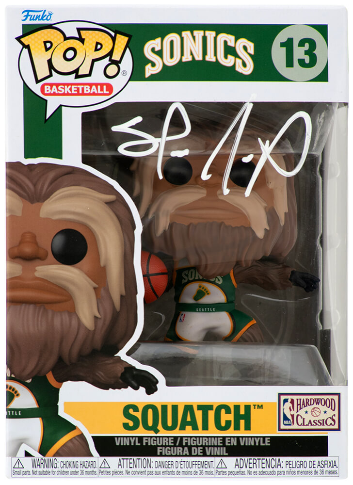 KEMFUN203 Shawn Kemp Signed Seattle Supersonics Squatch NBA Mascot Funko Pop Doll - No.13