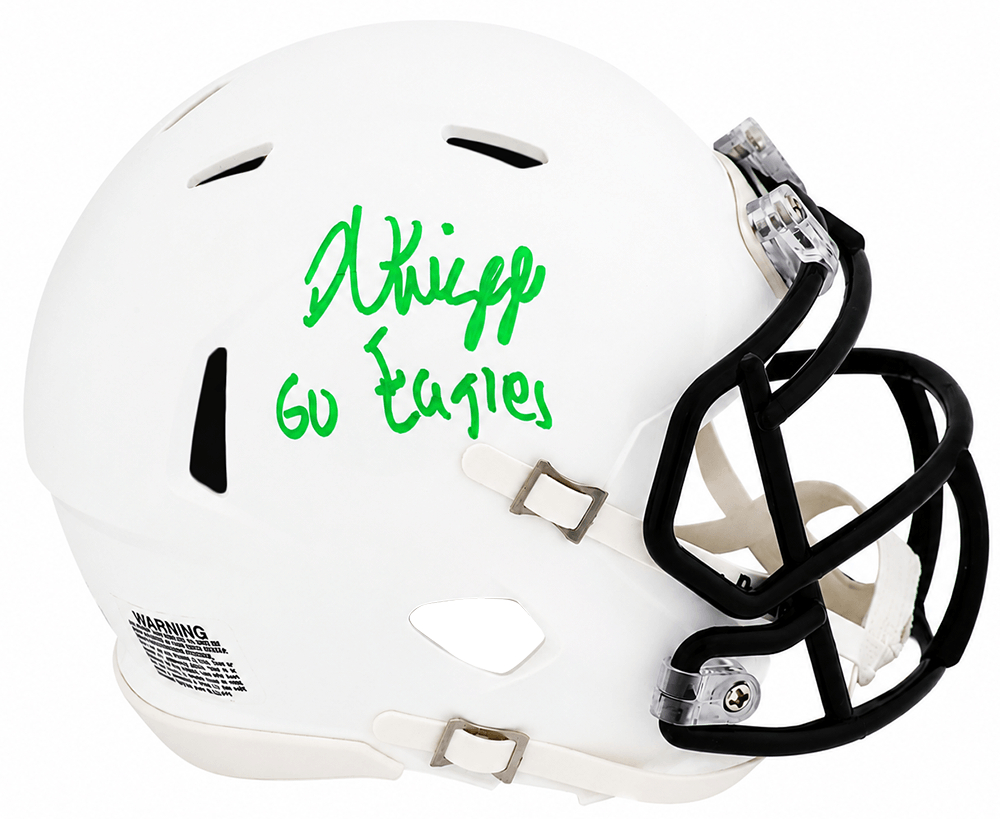KNIMIN300 Noah Knigga Signed Riddell White Speed Mini Helmet with Go Eagles