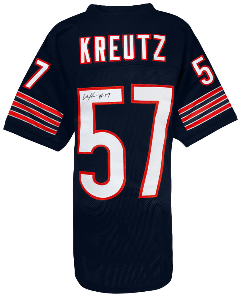 KREJRY310 Olin Kreutz Signed Navy Custom Football Jersey